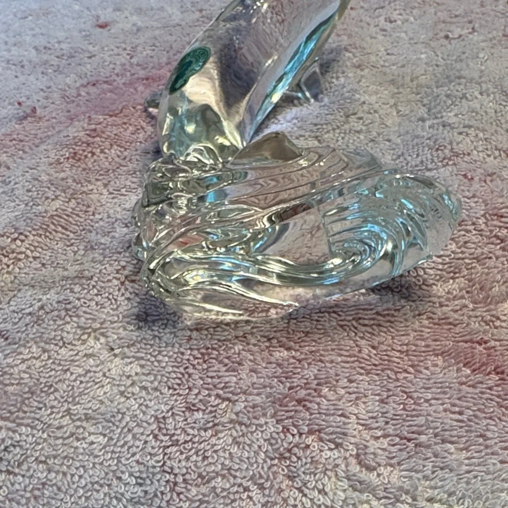 Vintage Waterford Crystal Clear and Blue Dolphin Figurine- 1999 - Picture 5 of 7